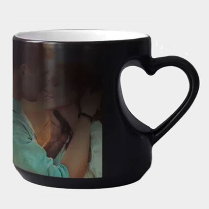 Black Heart Cut Magic Mug