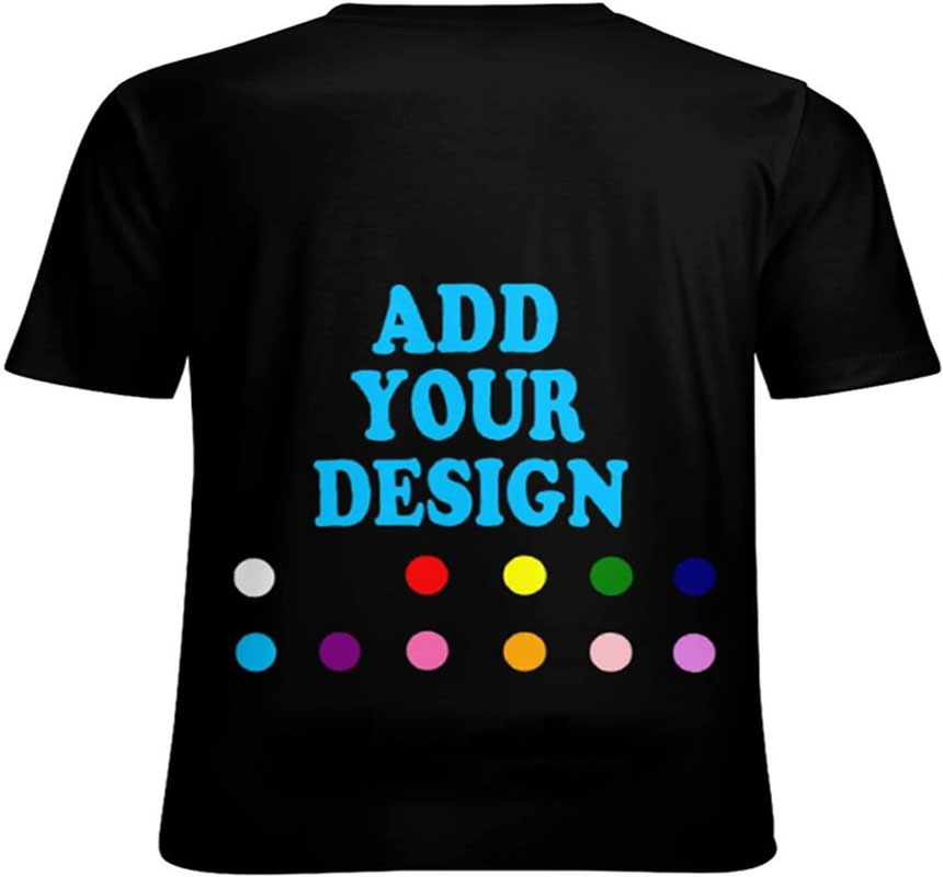 Add Your Design Black Cotton T - shirt