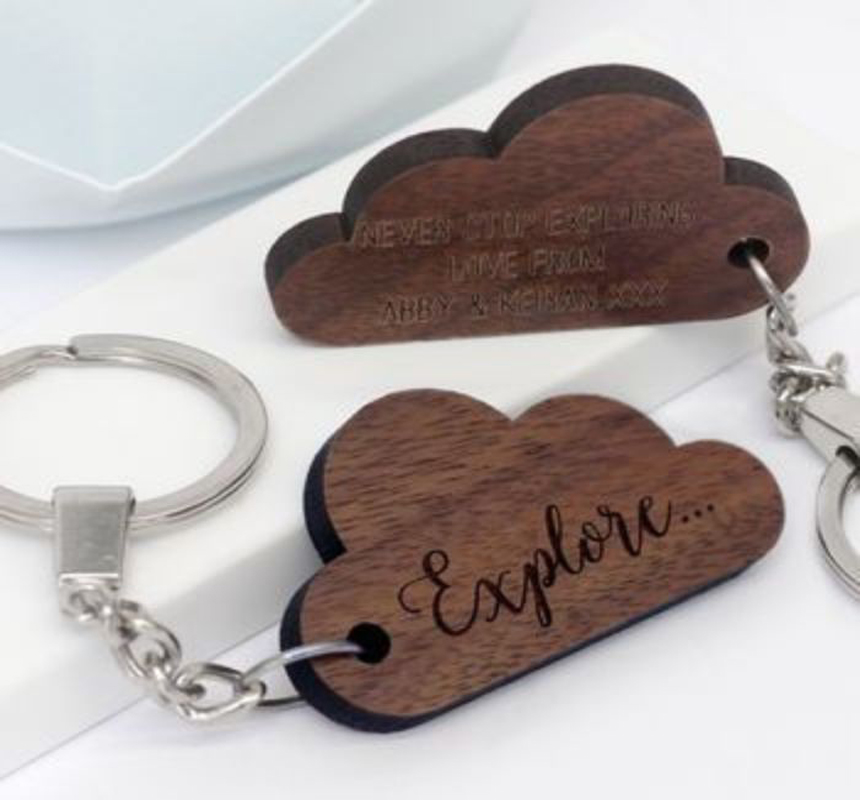  CLOUD Wooden Keychain