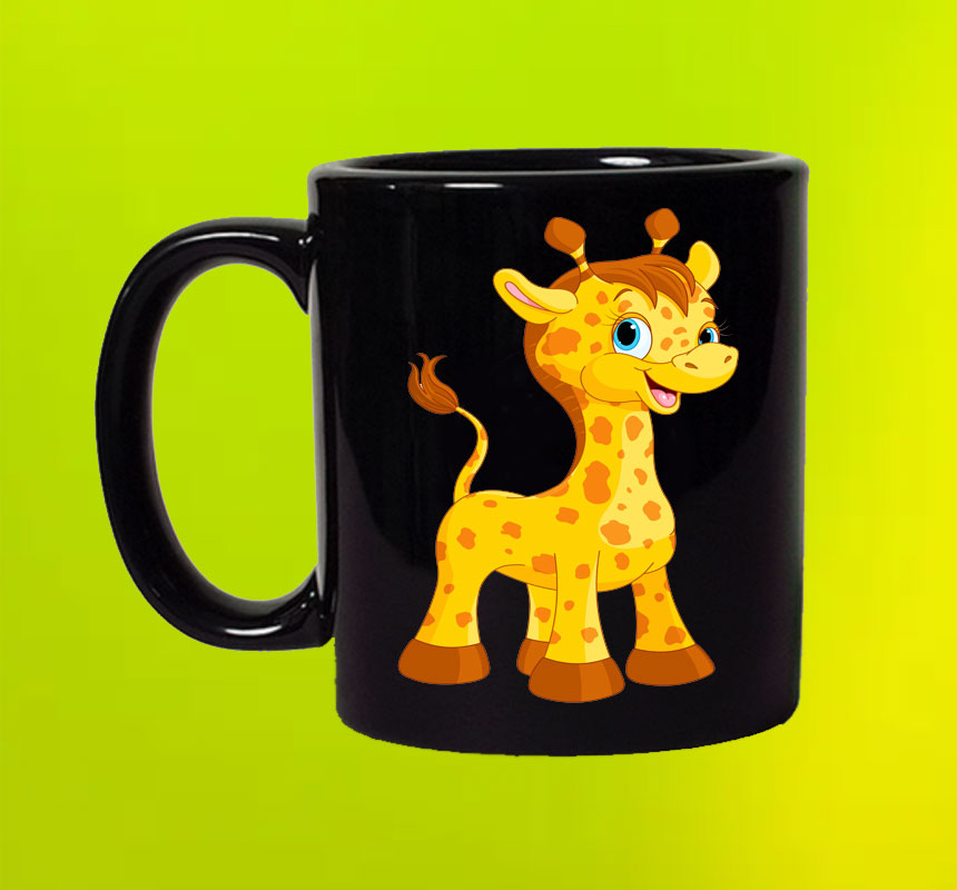Giraffe Black Coffee Mug