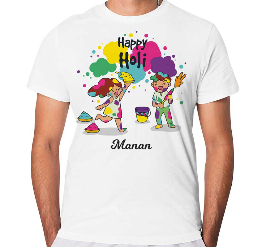 Customized White Polyester Kids Holi