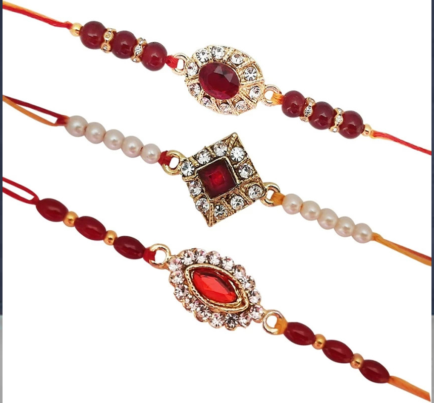 Designer Pearl Rakhi Combo