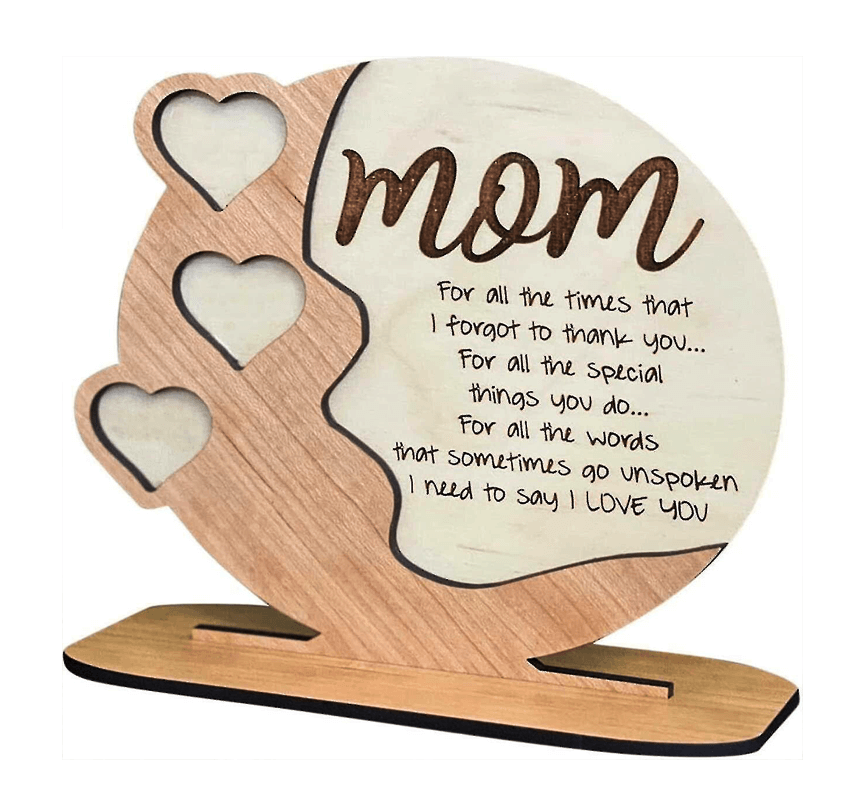 Wooden Heart Shape Gift for Mum