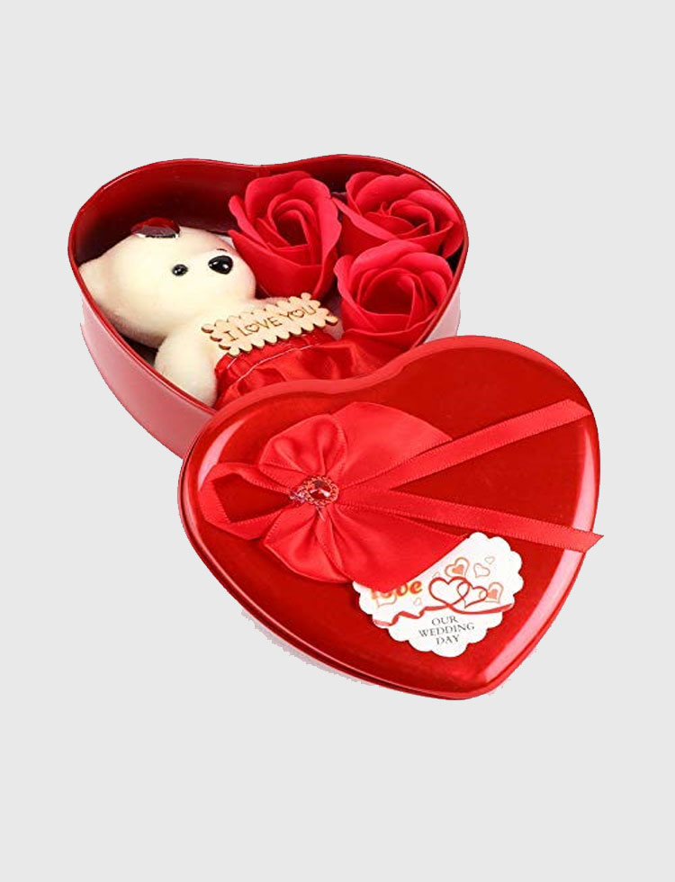 Red Rose & Teddy Bear Gift Box